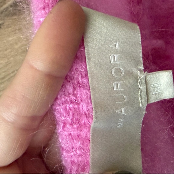 Bubble gum pink mohair cardigan sweater - Picture 5 of 5